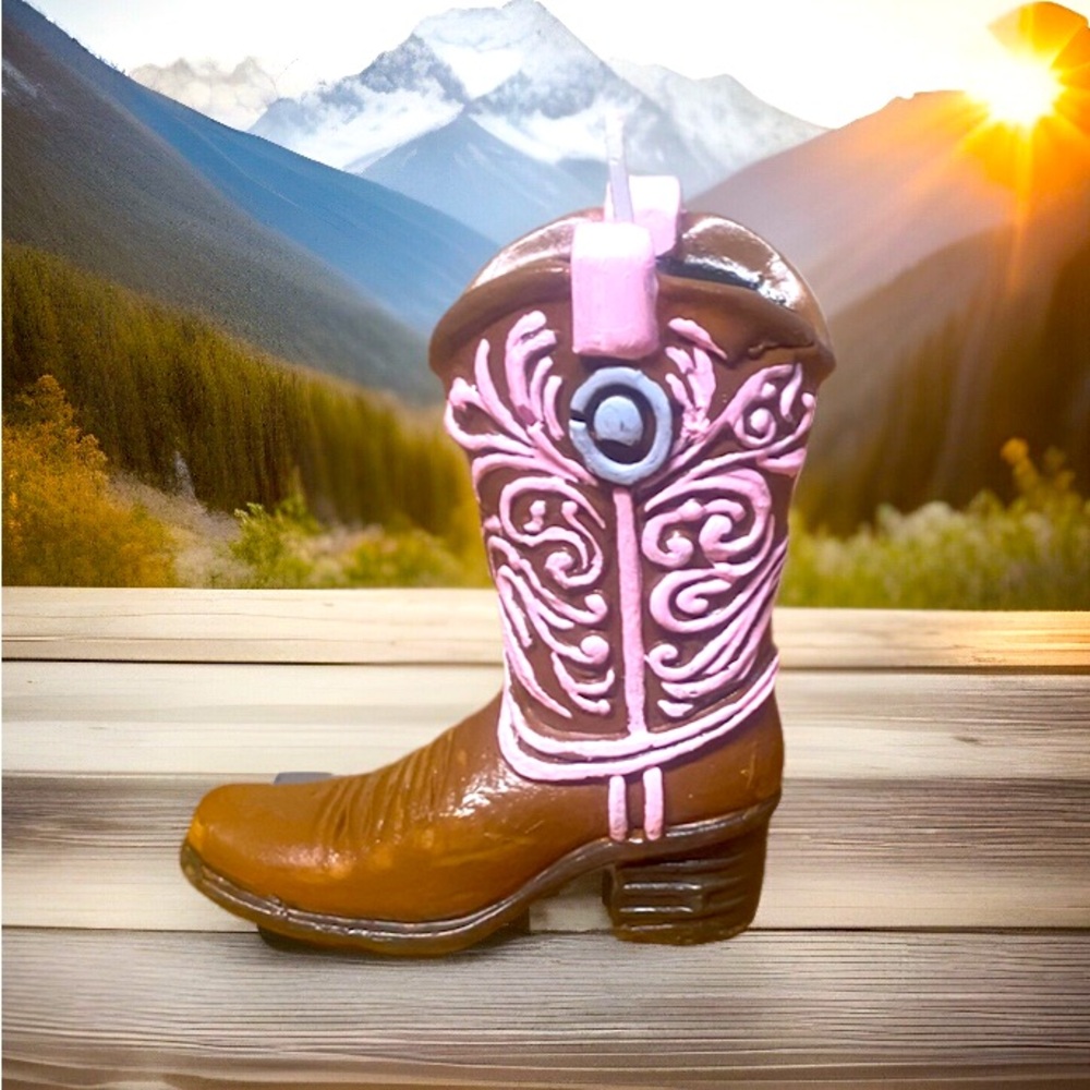 Cowboy Boot Scented and Painted Candle listing is for 2 candles - Picture 3 of 7